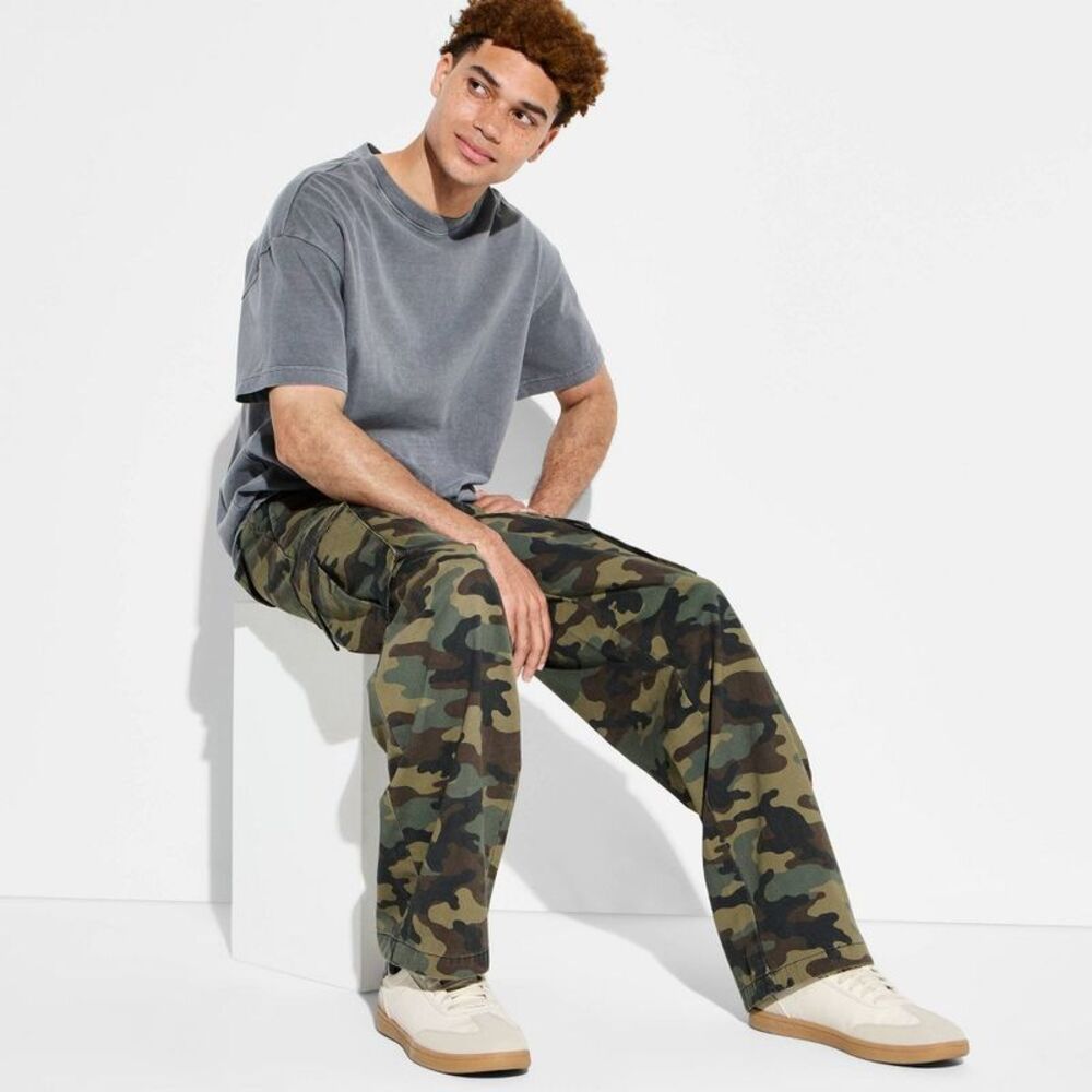 Men's Baggy Cargo Pants - Original Use Camo 34x34